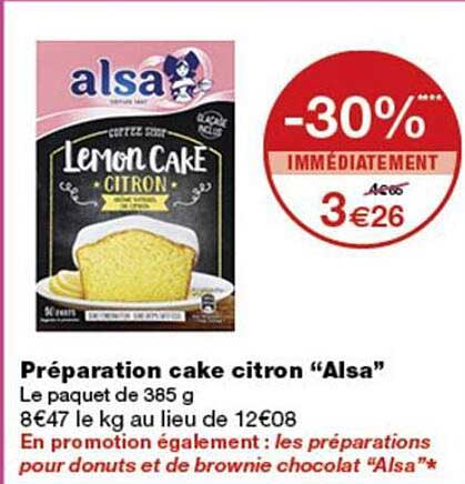 Préparation cake citron “Alsa”