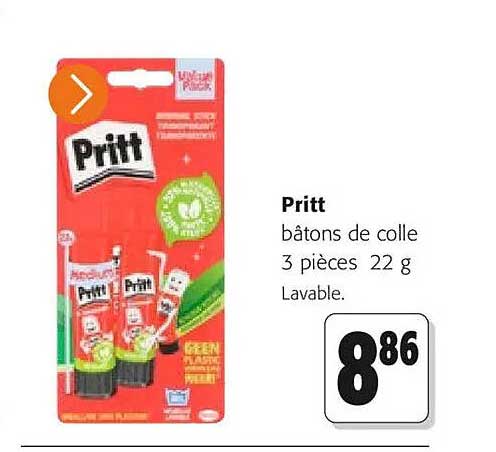 Pritt bâtons de colle 3 pièces 22 g Lavable.