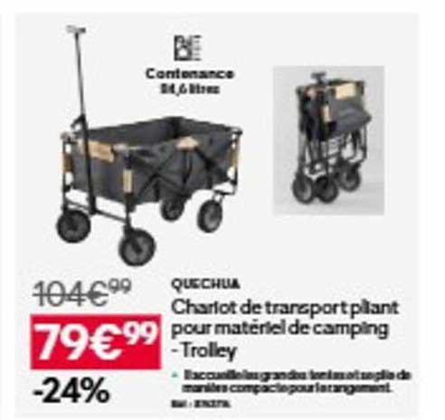 Quechua Charlot de transport pliant pour matériel de camping - Trolley