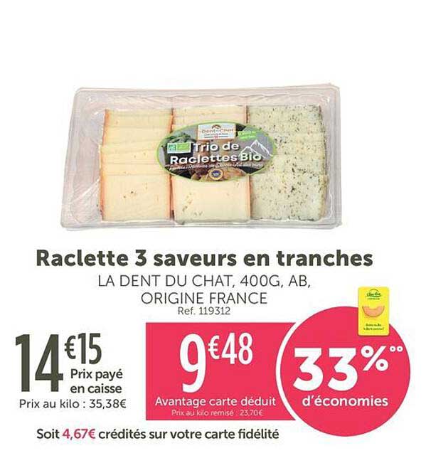 Raclette 3 saveurs en tranches