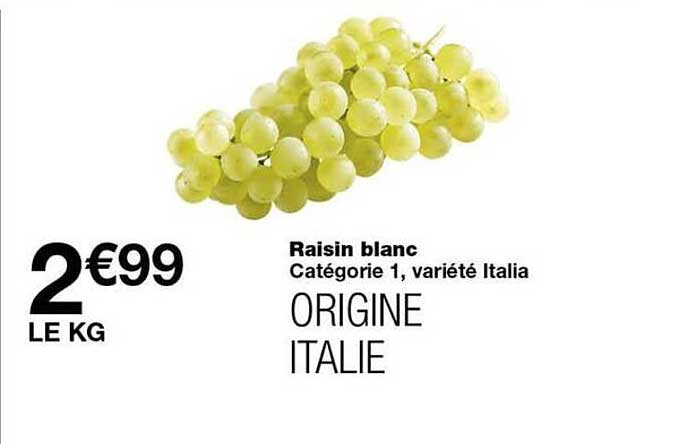 Raisin blanc Catégorie 1, variété Italia ORIGINE ITALIE