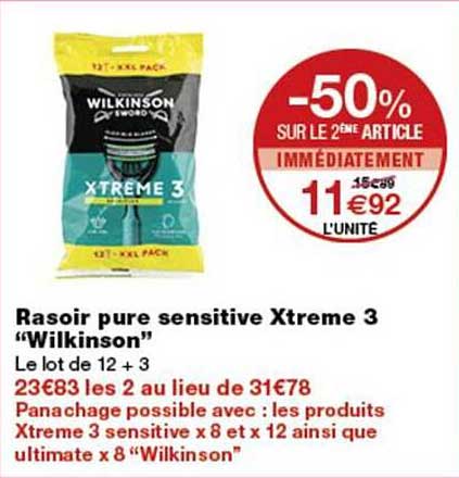 Rasoir pure sensitive Xtreme 3 “Wilkinson”