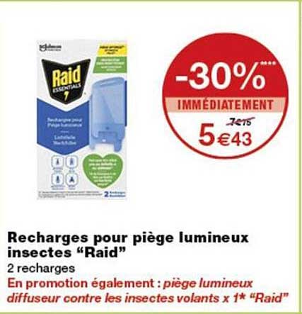 Recharges pour piège lumineux insectes “Raid”