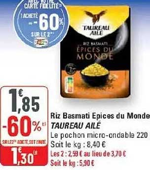 Riz Basmati Epices du Monde TAUREAU AILE