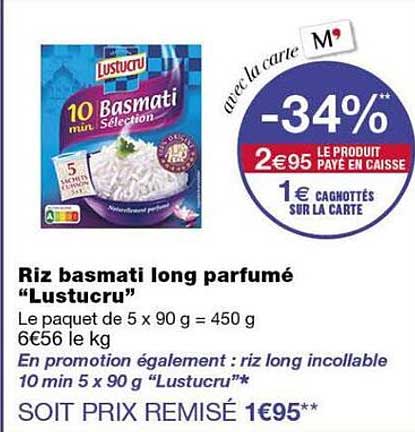 Riz basmati long parfumé “Lustucru”