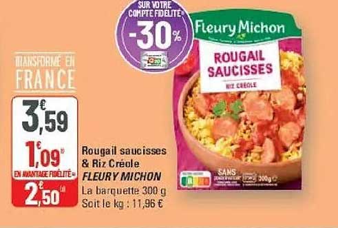 Rougail saucisses & Riz Créole FLEURY MICHON
