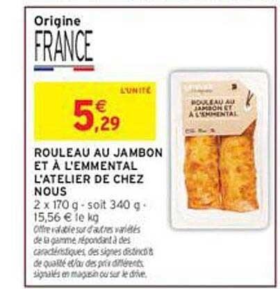 ROULEAU AU JAMBON ET À L'EMMENTAL L'ATELIER DE CHEZ NOUS