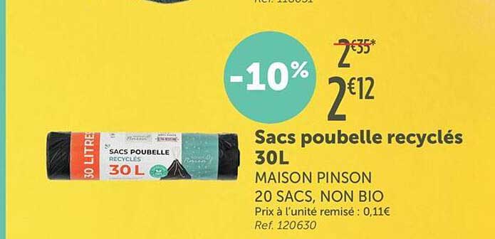 Sacs poubelle recyclés 30L
