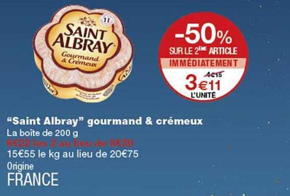 “Saint Albray” gourmand & crémeux