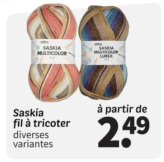 Saskia fil à tricoter diverses variantes
