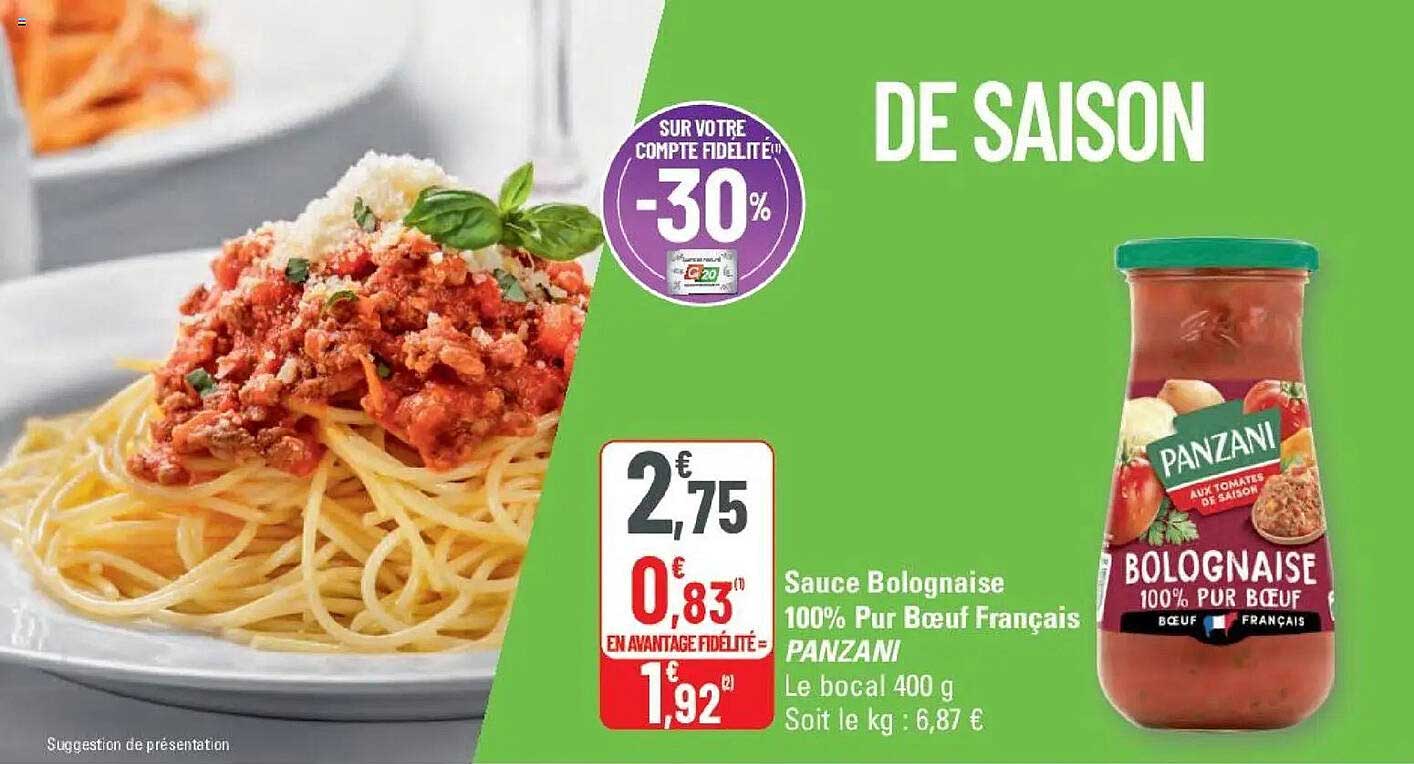 Sauce Bolognaise 100% Pur Bœuf Français PANZANI