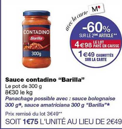 Sauce contadino “Barilla”