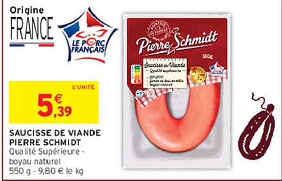 SAUCISSE DE VIANDE PIERRE SCHMIDT