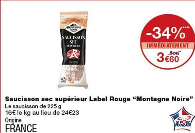 Saucisson sec supérieur Label Rouge “Montagne Noire”