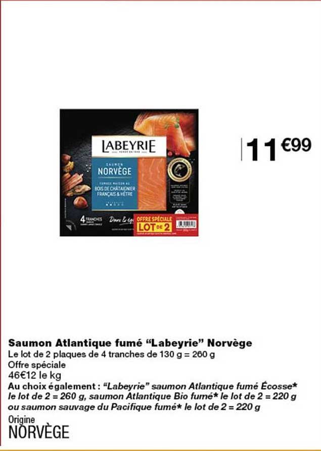 Saumon Atlantique fumé “Labeyrie” Norvège