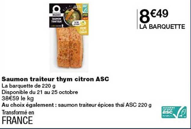 Saumon traiteur thym citron ASC