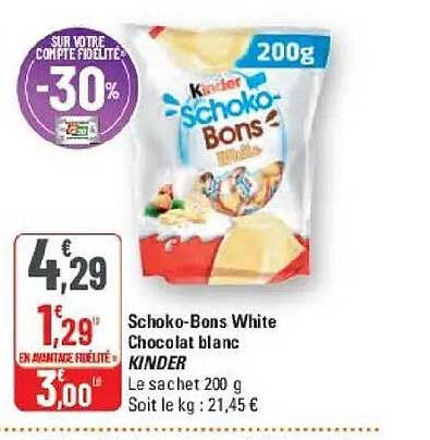 Schoko-Bons White Chocolat blanc KINDER