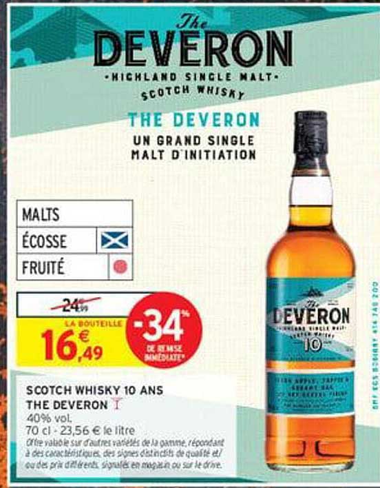 SCOTCH WHISKY 10 ANS THE DEVERON