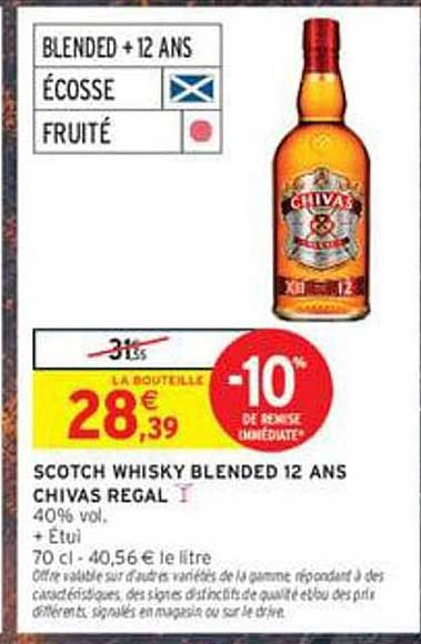 SCOTCH WHISKY BLENDED 12 ANS CHIVAS REGAL