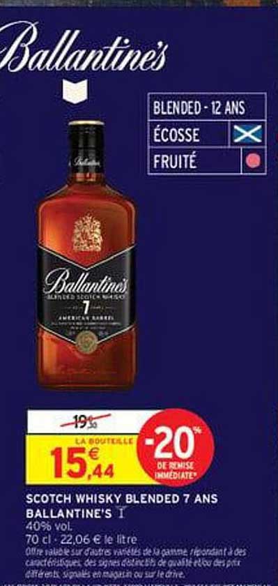 SCOTCH WHISKY BLENDED 7 ANS BALLANTINE'S
