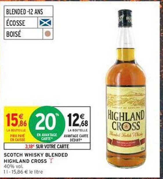 SCOTCH WHISKY BLENDED HIGHLAND CROSS