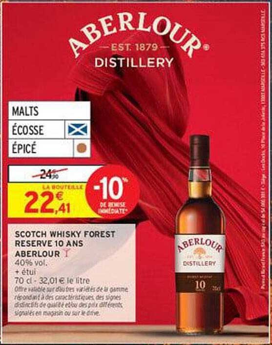 SCOTCH WHISKY FOREST RESERVE 10 ANS ABERLOUR