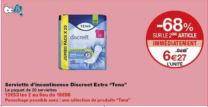 Serviette d'incontinence Discreet Extra “Tena”