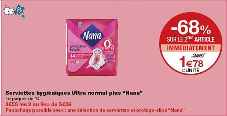 Serviettes hygiéniques Ultra normal plus “Nana”