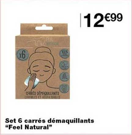 Set 6 carrés démaquillants “Feel Natural”