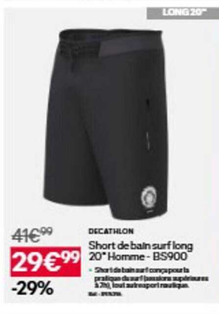 Short de bain surf long 20" Homme - BS900