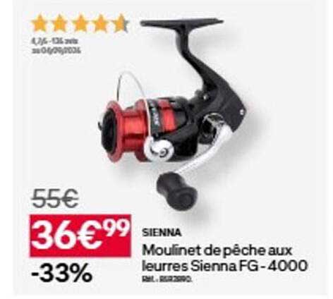 SIENNA Moulinet de pêche aux leurres Sienna FG-4000