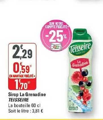 Sirop La Grenadine TEISSEIRE