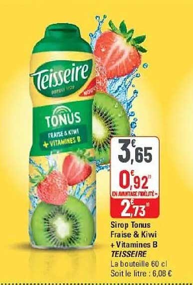Sirop Tonus Fraise & Kiwi + Vitamines B TEISSEIRE