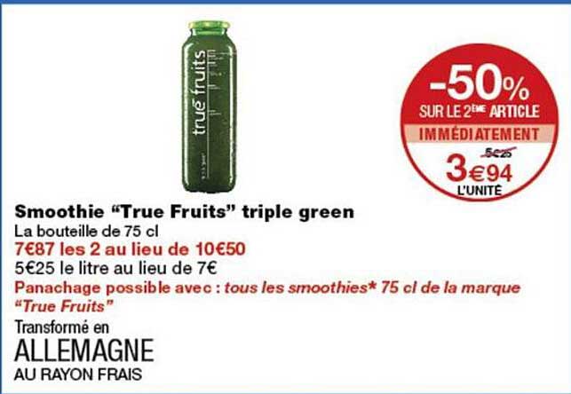 Smoothie “True Fruits” triple green