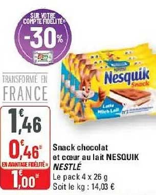 Snack chocolat et cœur au lait NESQUIK NESTLÉ