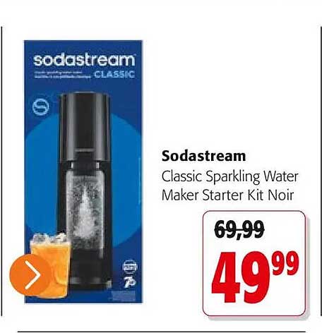 Sodastream Classic Sparkling Water Maker Starter Kit Noir