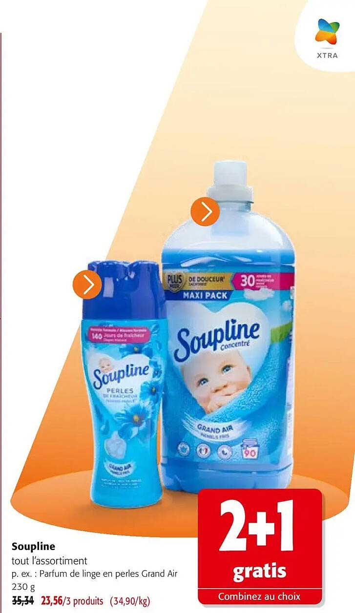 Soupline tout l'assortiment p. ex. : Parfum de linge en perles Grand Air