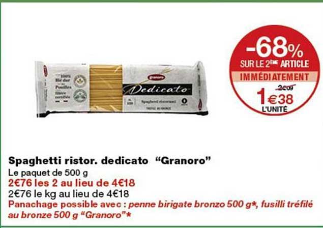 Spaghetti ristor. dedicato “Granoro”