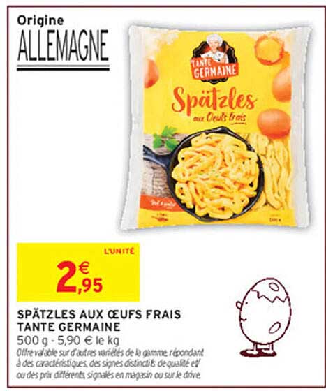SPÄTZLES AUX ŒUFS FRAIS TANTE GERMAINE