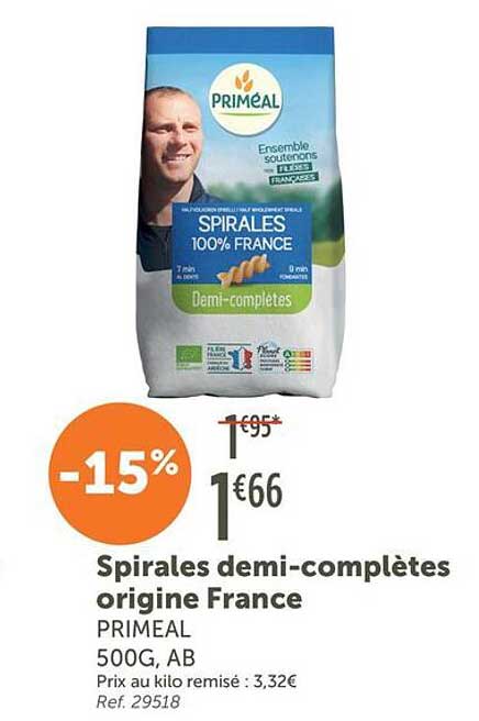 Spirales demi-complètes origine France PRIMEAL 500G, AB