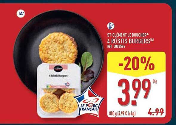 ST-CLÉMENT LE BOUCHER 4 RÖSTIS BURGERS(A) Ref. 500259