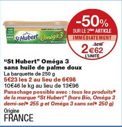 St Hubert Omega 3 sans huile de palme doux