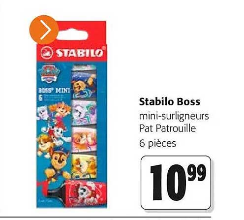 Stabilo Boss mini-surligneurs Pat Patrouille 6 pièces