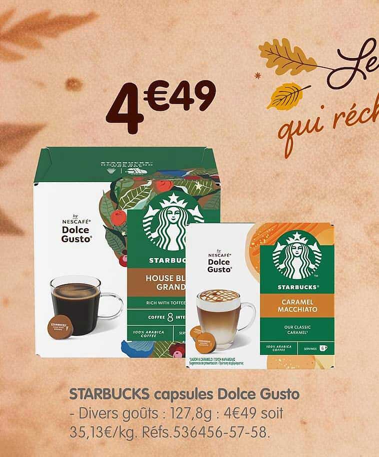 STARBUCKS capsules Dolce Gusto - Divers goûts : 127,8g