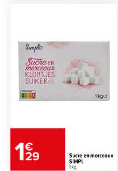 Sucre en morceaux SIMPL 1kg