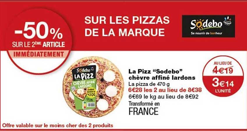 SUR LES PIZZAS DE LA MARQUE