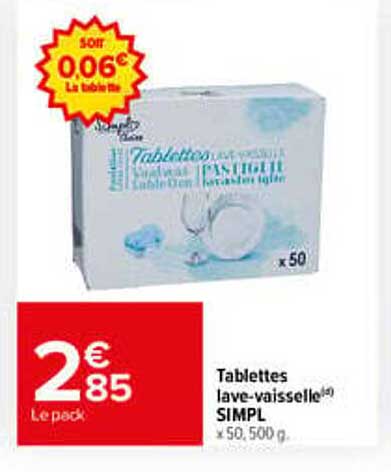 Tablettes lave-vaisselle SIMPLE