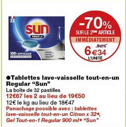 Tablettes lave-vaisselle tout-en-un Regular “Sun”