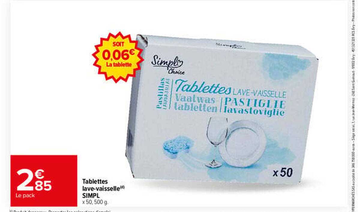 Tablettes lave-vaisselle(d) SIMPL x 50, 500 g
