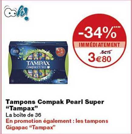Tampons Compak Pearl Super “Tampax”